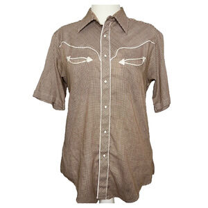 Sundance Career Club Women's Western Top Vtg Large Pearl Snap Embroidered Pocket